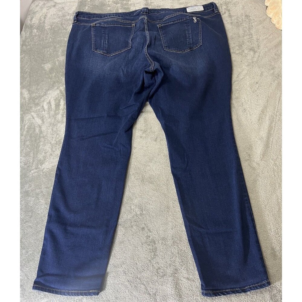 Slink 22 Plus Curvy Skinny Ankle Dark Wash Stretch Denim Womens Jeans - Picture 6 of 7